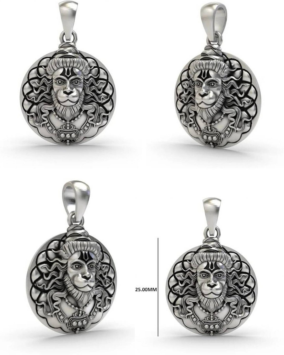 Hanuman Ji Oxidized Pendant by Bageshwar Dham