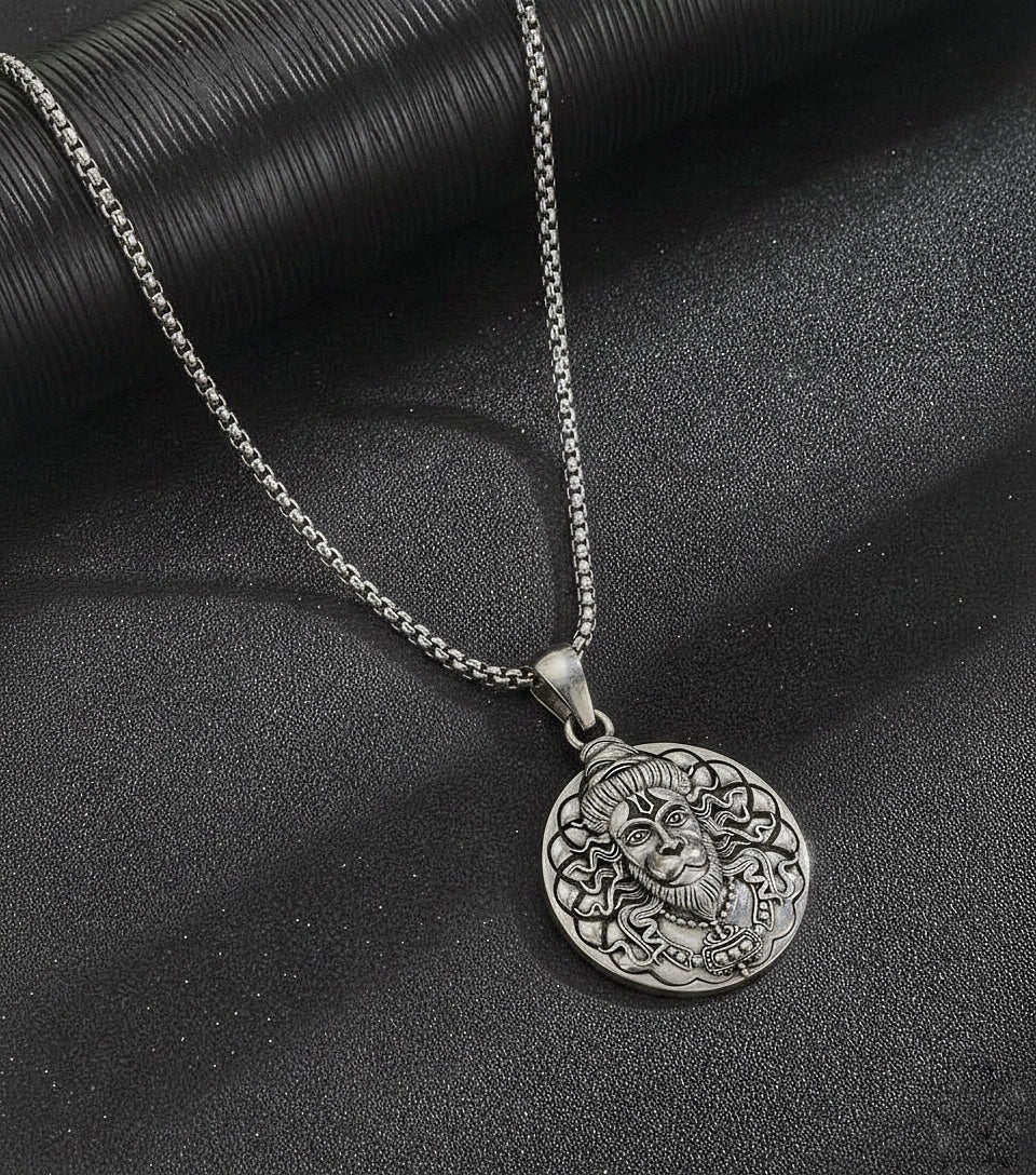 Hanuman Ji Oxidized Pendant by Bageshwar Dham