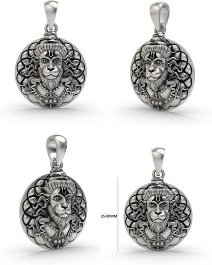 Hanuman Ji Oxidized Pendant by Bageshwar Dham